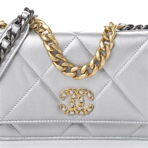 chanel 19 woc grey|chanel 19 wallet on chain.